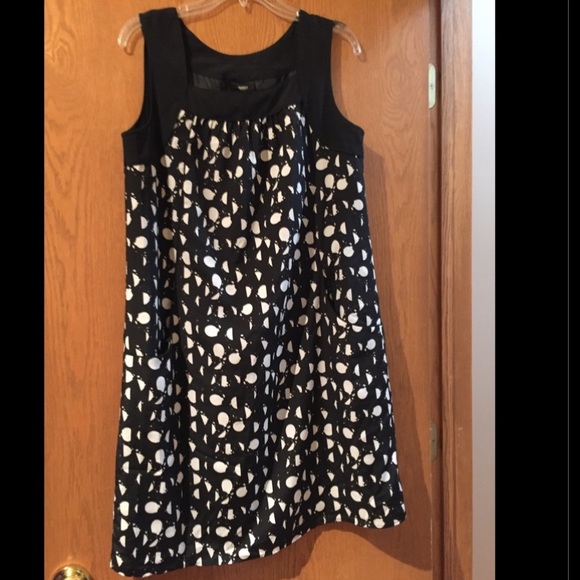 Mossimo polka dot dress shift dress black and white Medium dress sleeveless - Picture 11 of 11